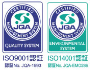 ISO9001、ISO14001認証マーク
